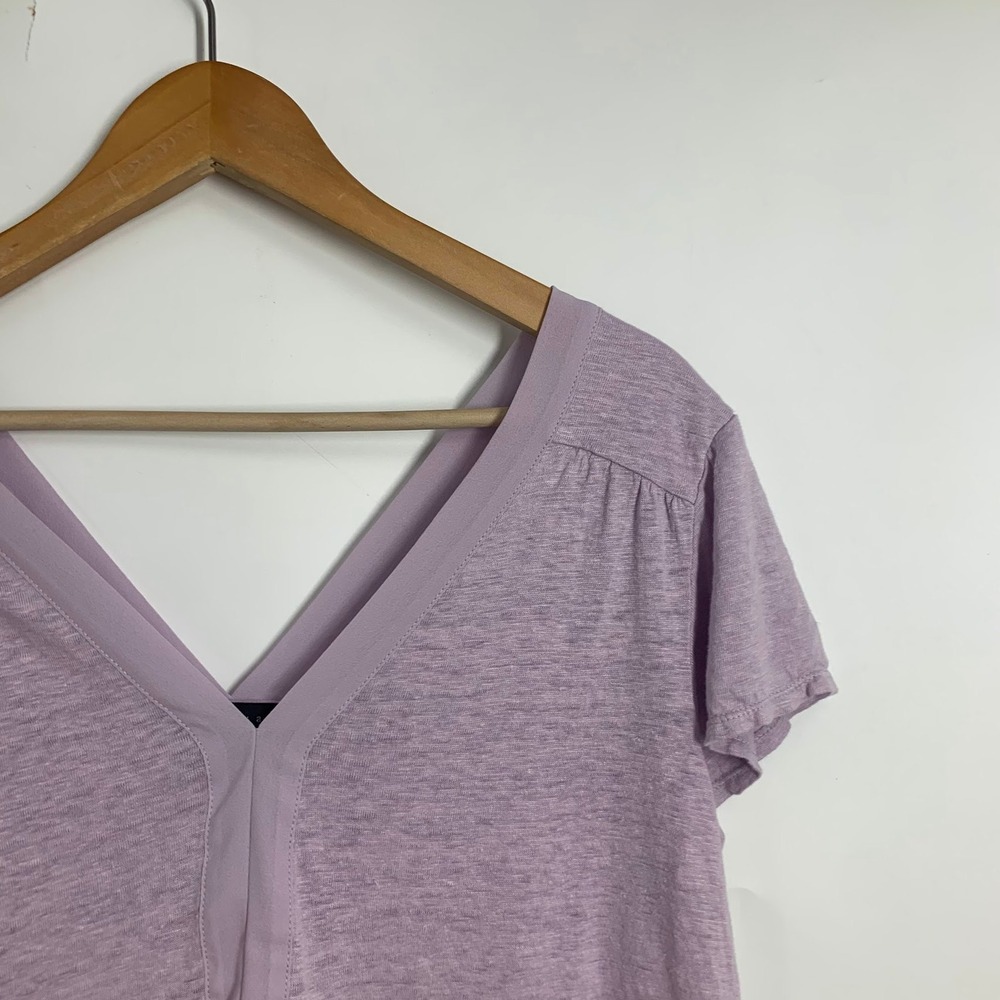 Sanctuary Lavender Heathered V-Neck Short Sleeve Top Purple Tee Size XL - Picture 4 of 14